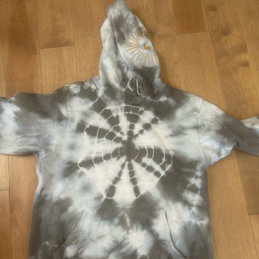Tie dye hoodie from local coffee shop in princeton